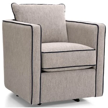 Swivel Chair with Loose Back Cushion